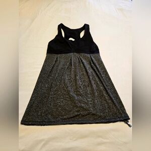 Lululemon Tank Top Women's 10 Black Gray Run Your Heart Out Shelf Bra Mesh